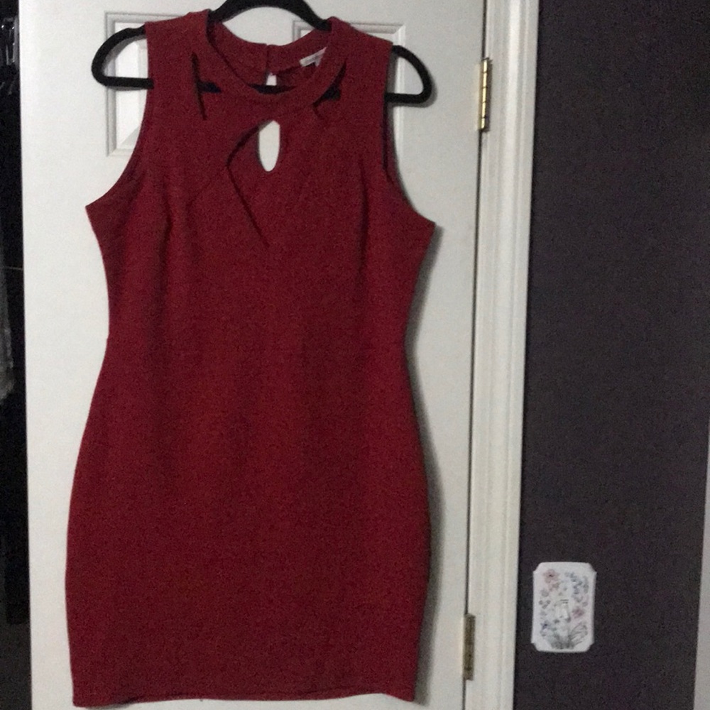 Red mini dress